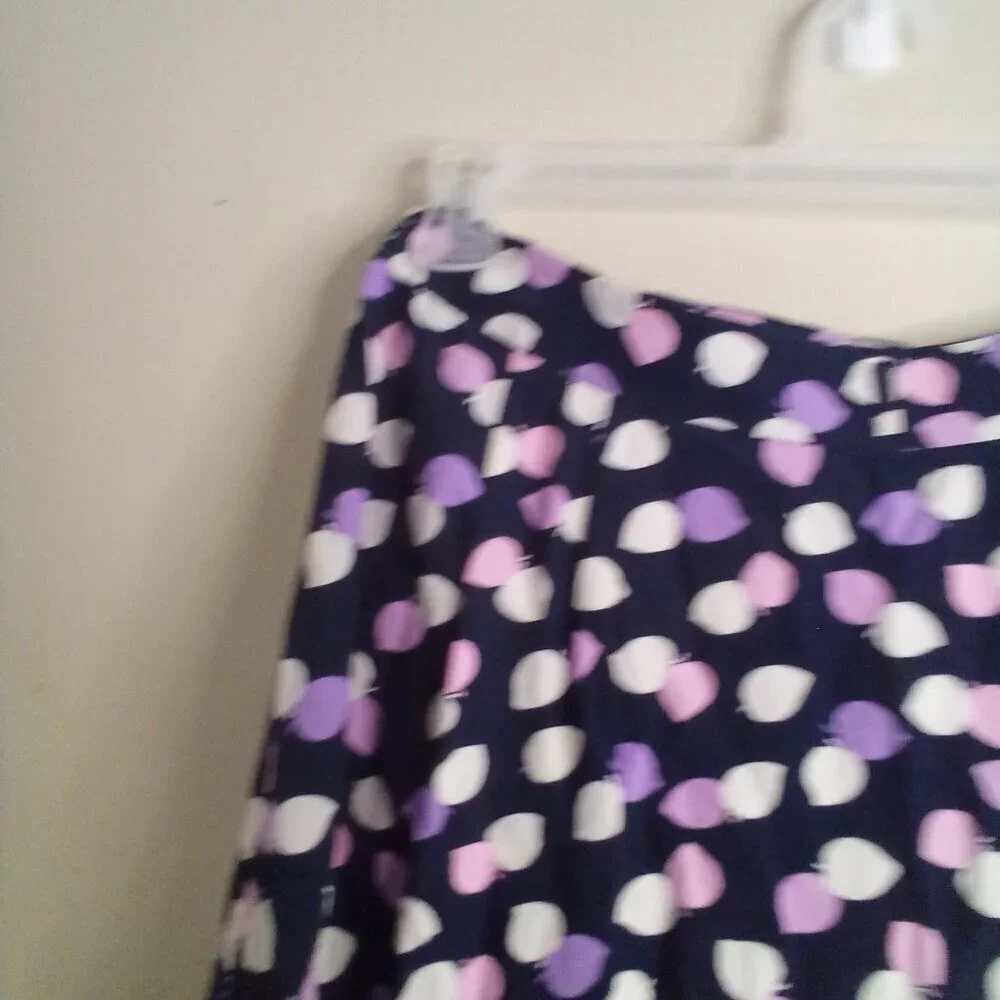 Talbots Skirt Women 16P 16 Petite Wrap Look Side Zip Pattern Blue Pink Purple